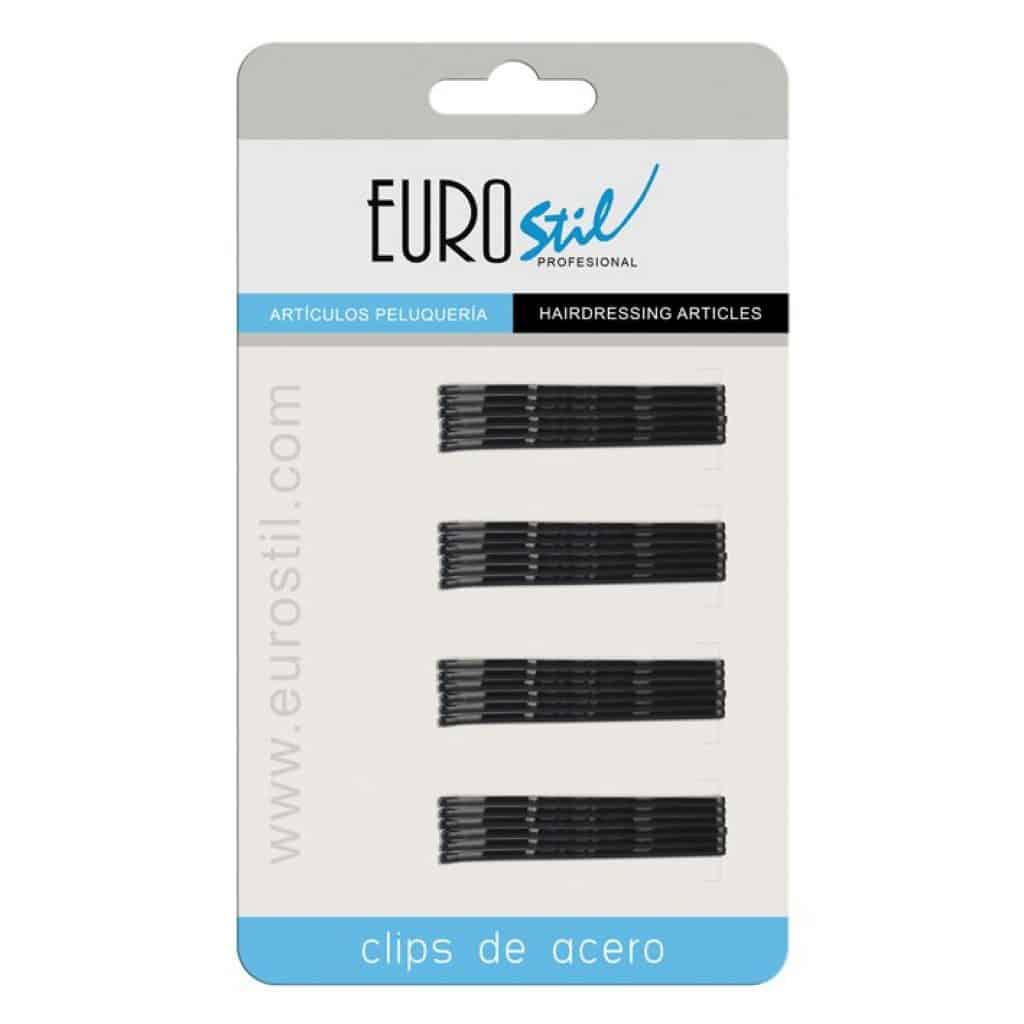 Eurostil Cartão 24 Clips Negro 50mm