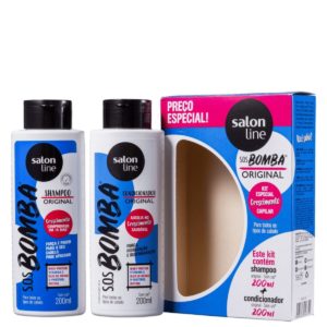 Salon line sos bomba original kit shampho 200ml+ condicionador 200ml