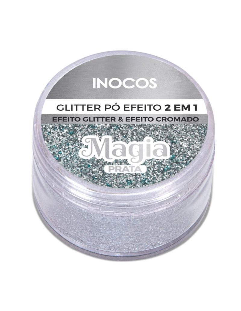 Inocos pó Glitter - Magia Prata 3g