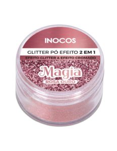 Inocos Pó Glitter - Magia Rosa Ouro 3g