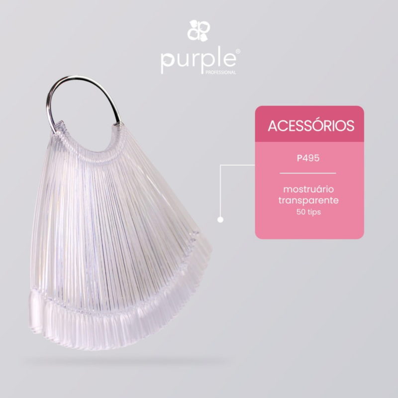 Purple Mostruário Transparente com Argola 50 tips