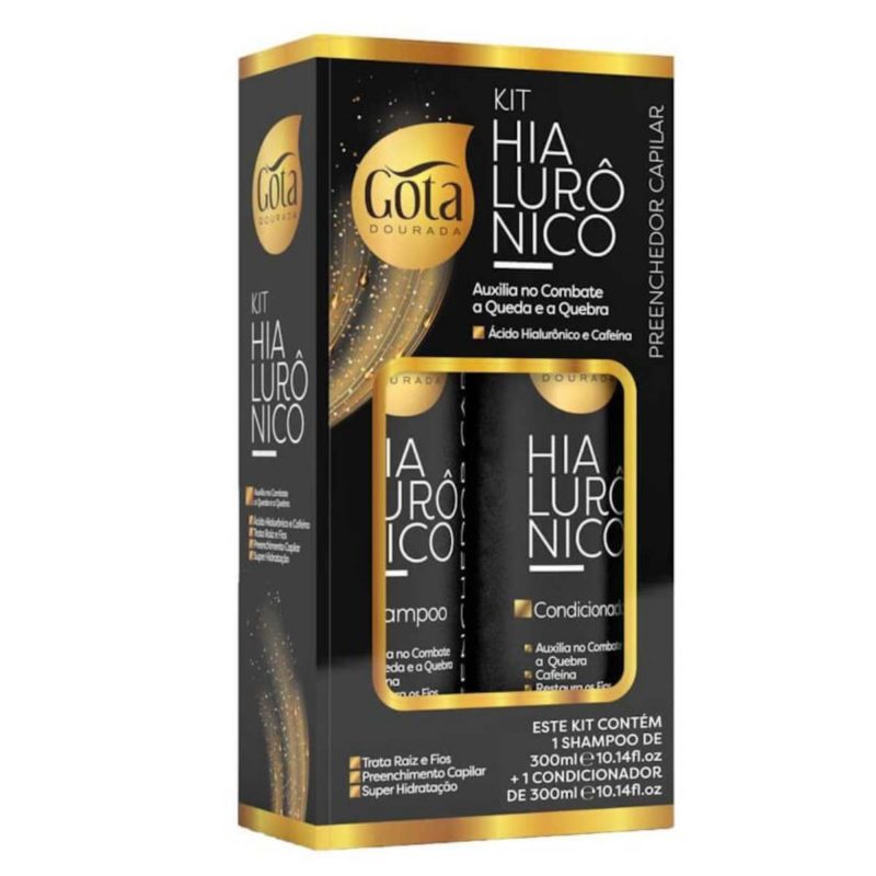 Gota Dourada Kit Hialurônico - Shampoo e Condicionador 300ml