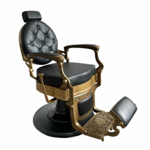 Mirplay Cadeira de Barbeiro Check G Preto/Dourado