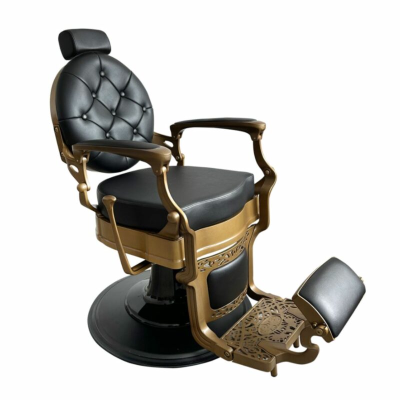 Mirplay Cadeira de Barbeiro Check G Preto/Dourado